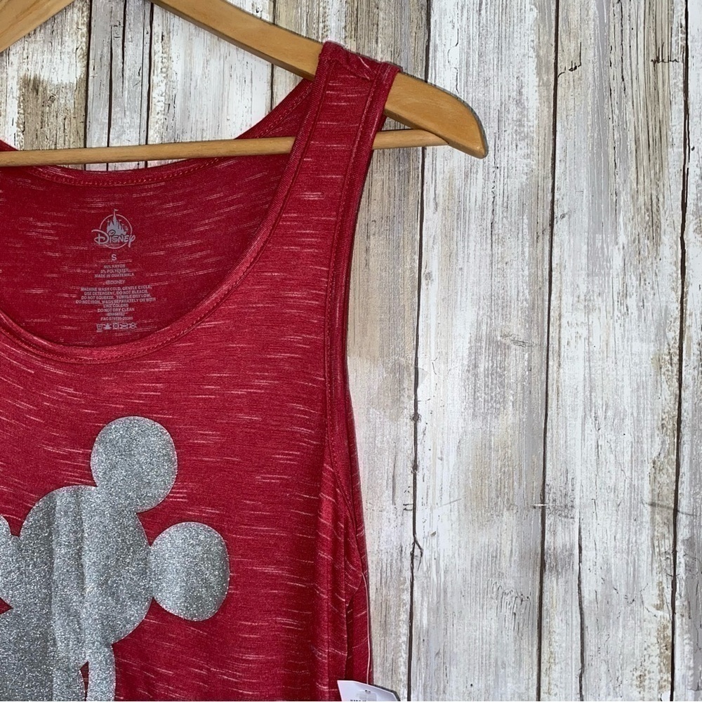 NWT Disney Red Glitter Mickey Outline Tank - Picture 5 of 5